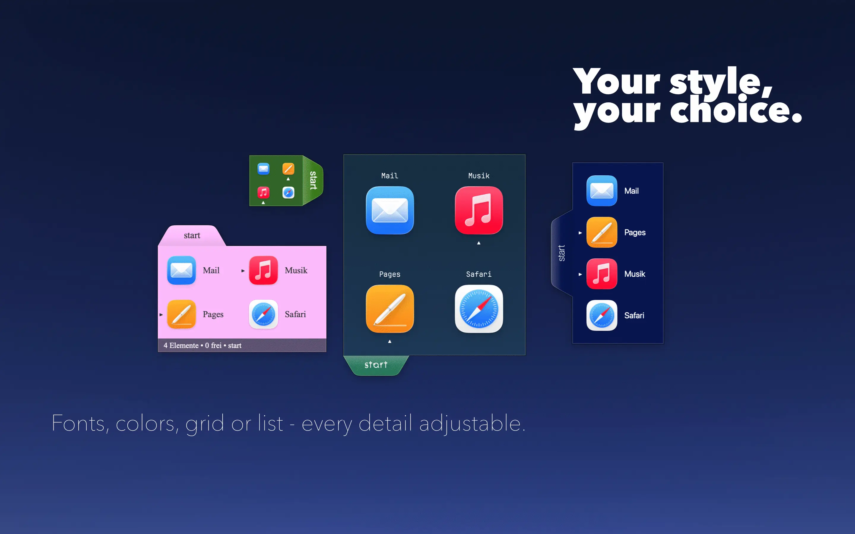 SwiftStrip docks in various styles and color configurations